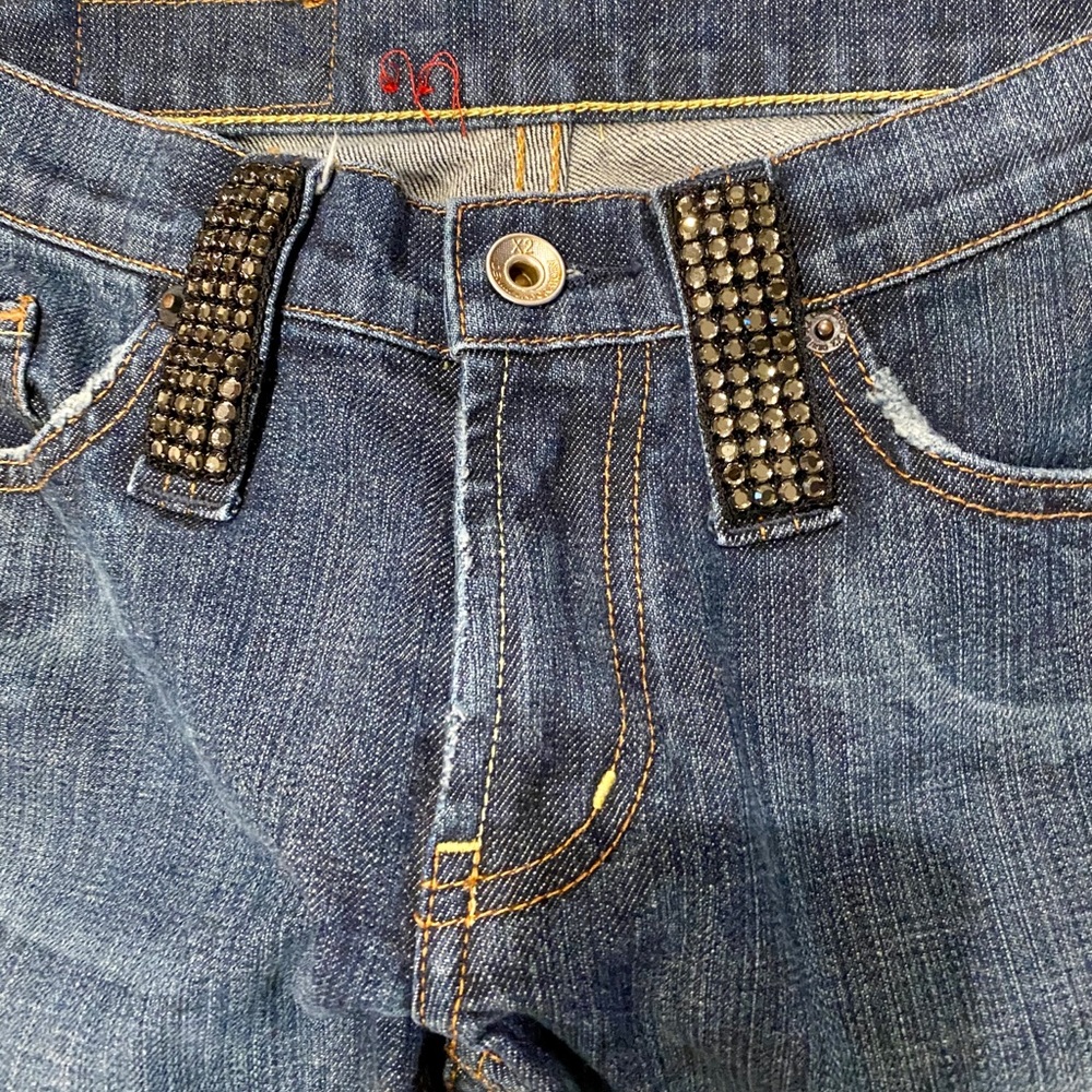 X2 DENIM Laboratory 2076 Rhinestone Cuffed Capris - Picture 4 of 6